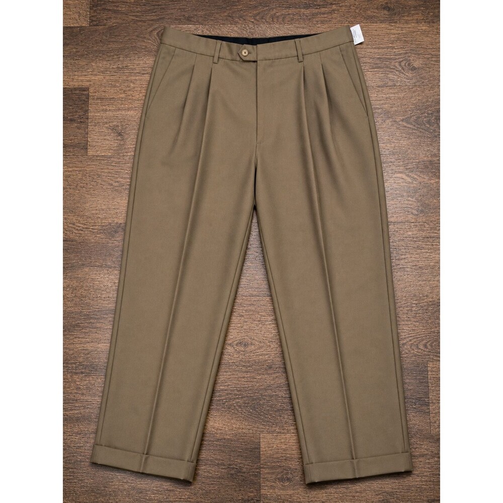 SAVANE PLATINUM DRESS PANTS 44X30 BROWN EXPANDABLE WAIST PLEATED